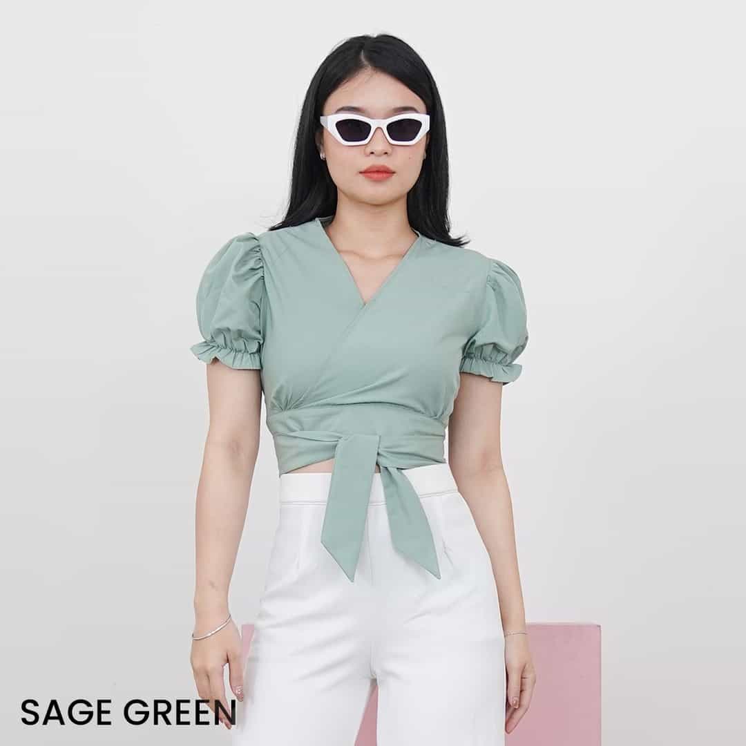Puff Crop Top Overslag Kanaya
