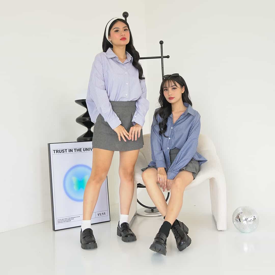 Kemeja Cotton Stripe Oversized Nixie