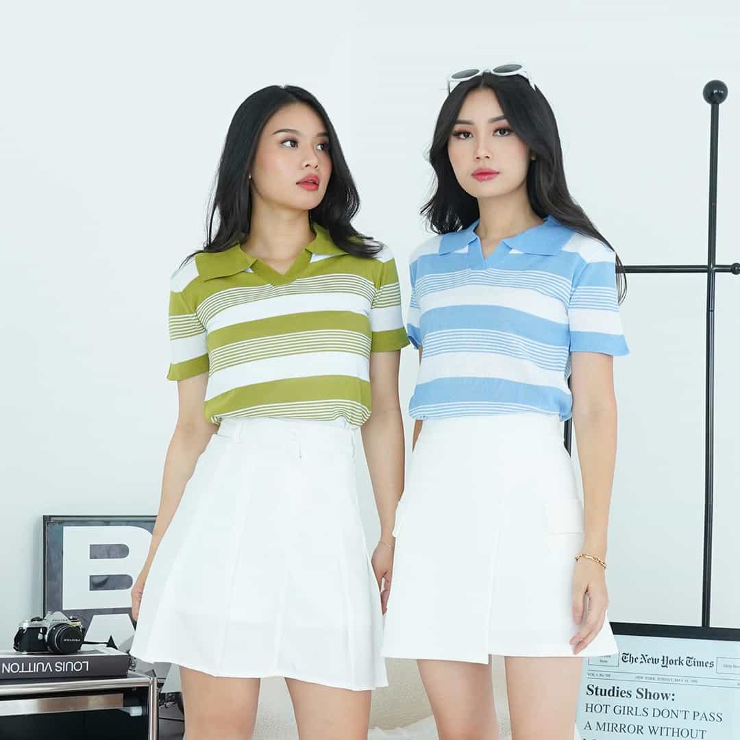 Atasan Stripe Rajut Laureta