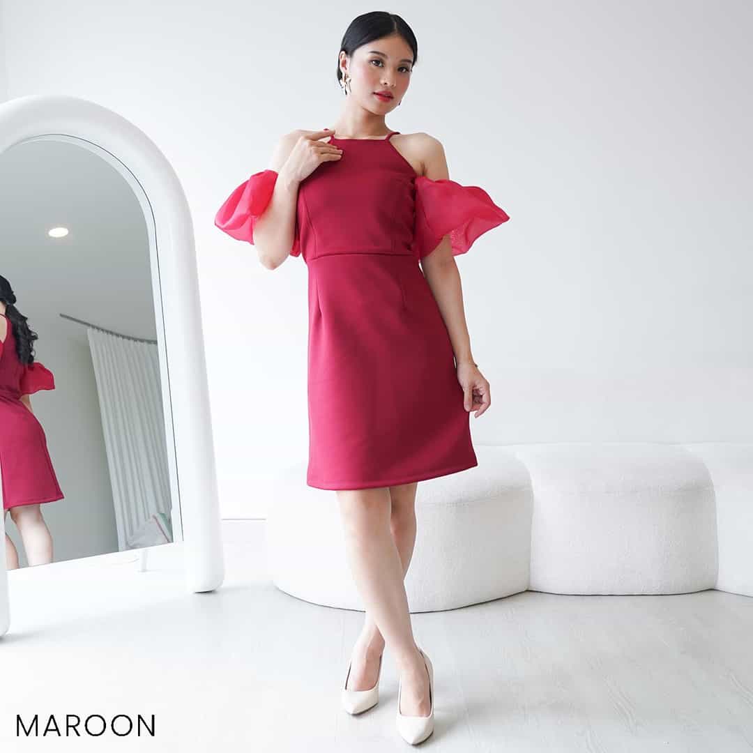 Dress Scuba Organza Emmeli