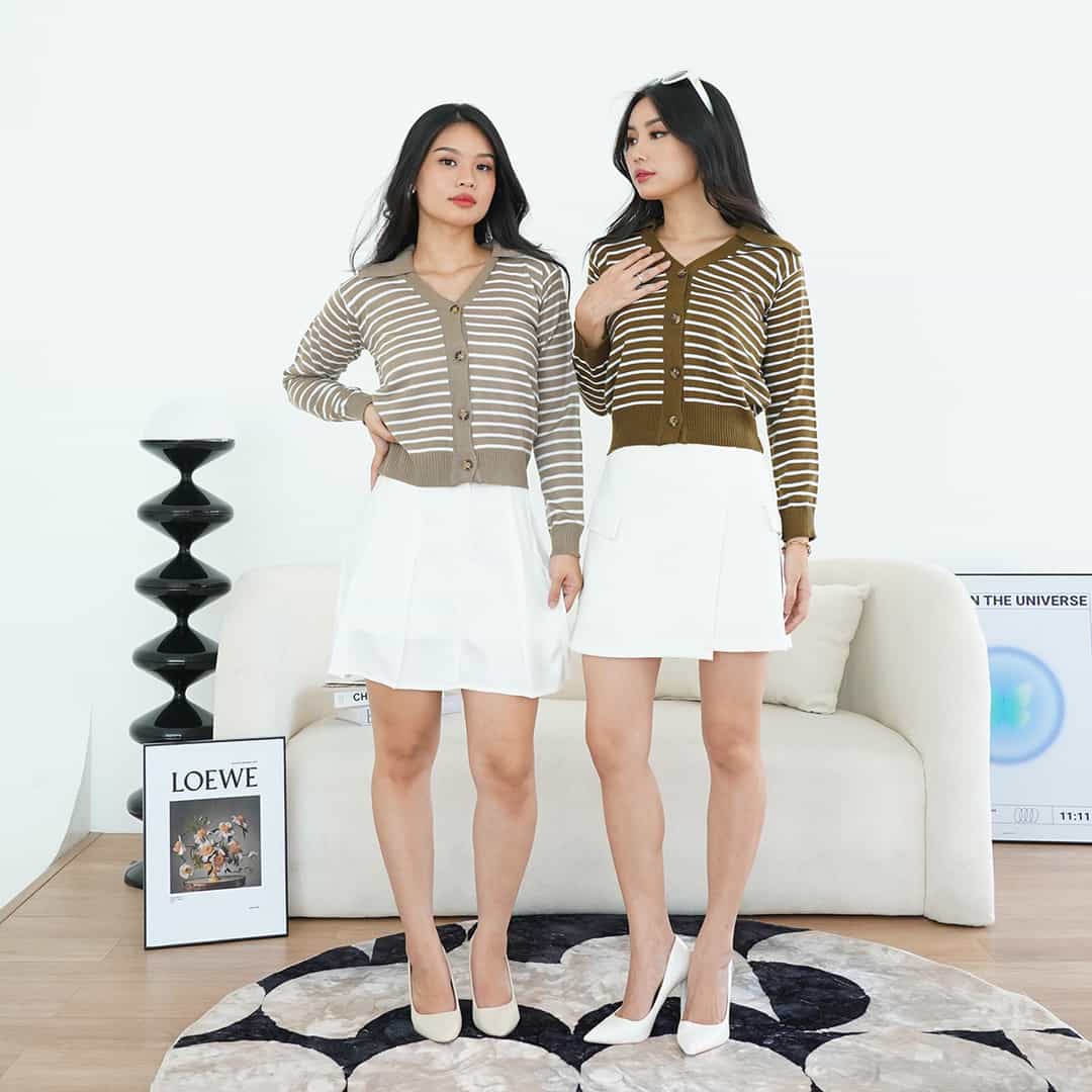 Cardigan Rajut Kerah Kosasi