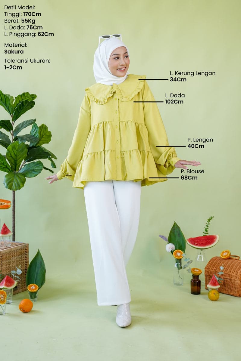 Atasan Kerah Rebah Evie