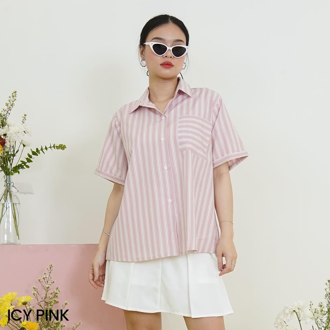 Kemeja Oversized Salur Inako