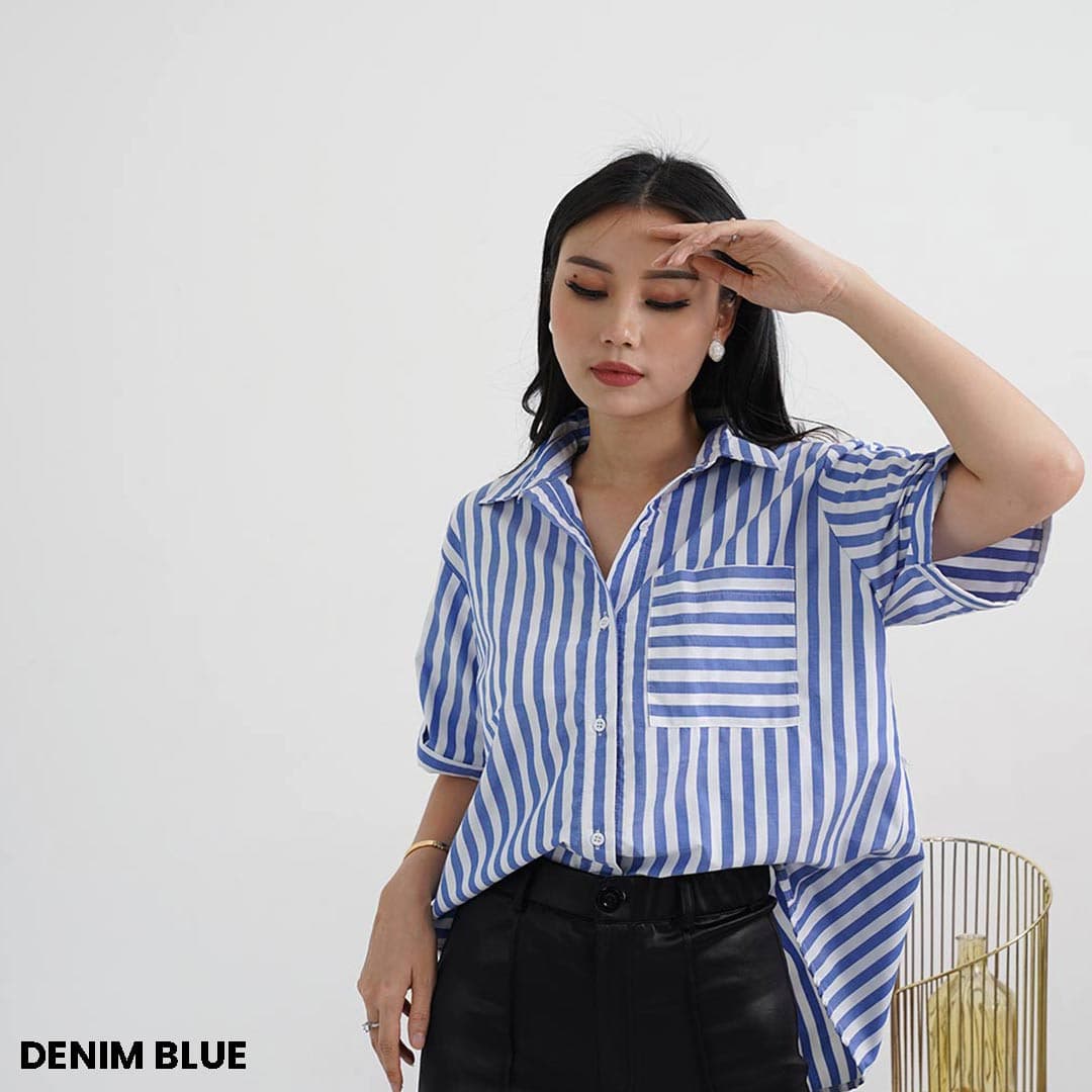 Kemeja Oversized Salur Inako