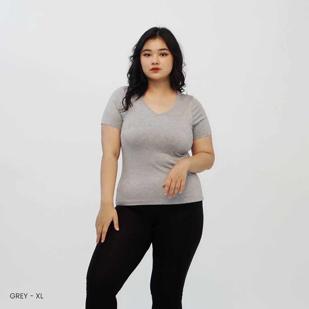 Kaos Lengan Pendek V-Neck (Size Xl-XXl)