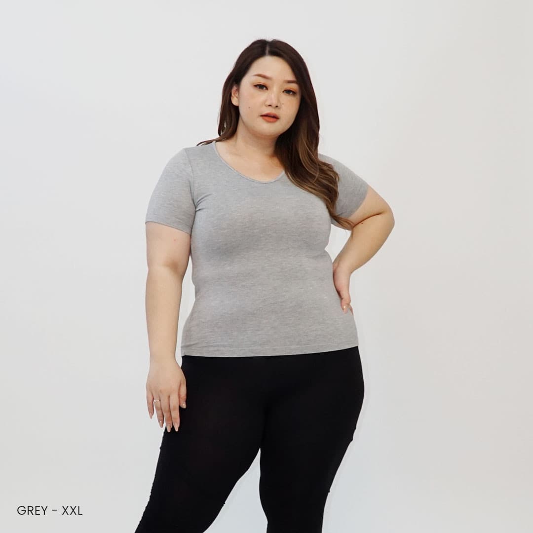 Kaos Lengan Pendek V-Neck (Size Xl-XXl)