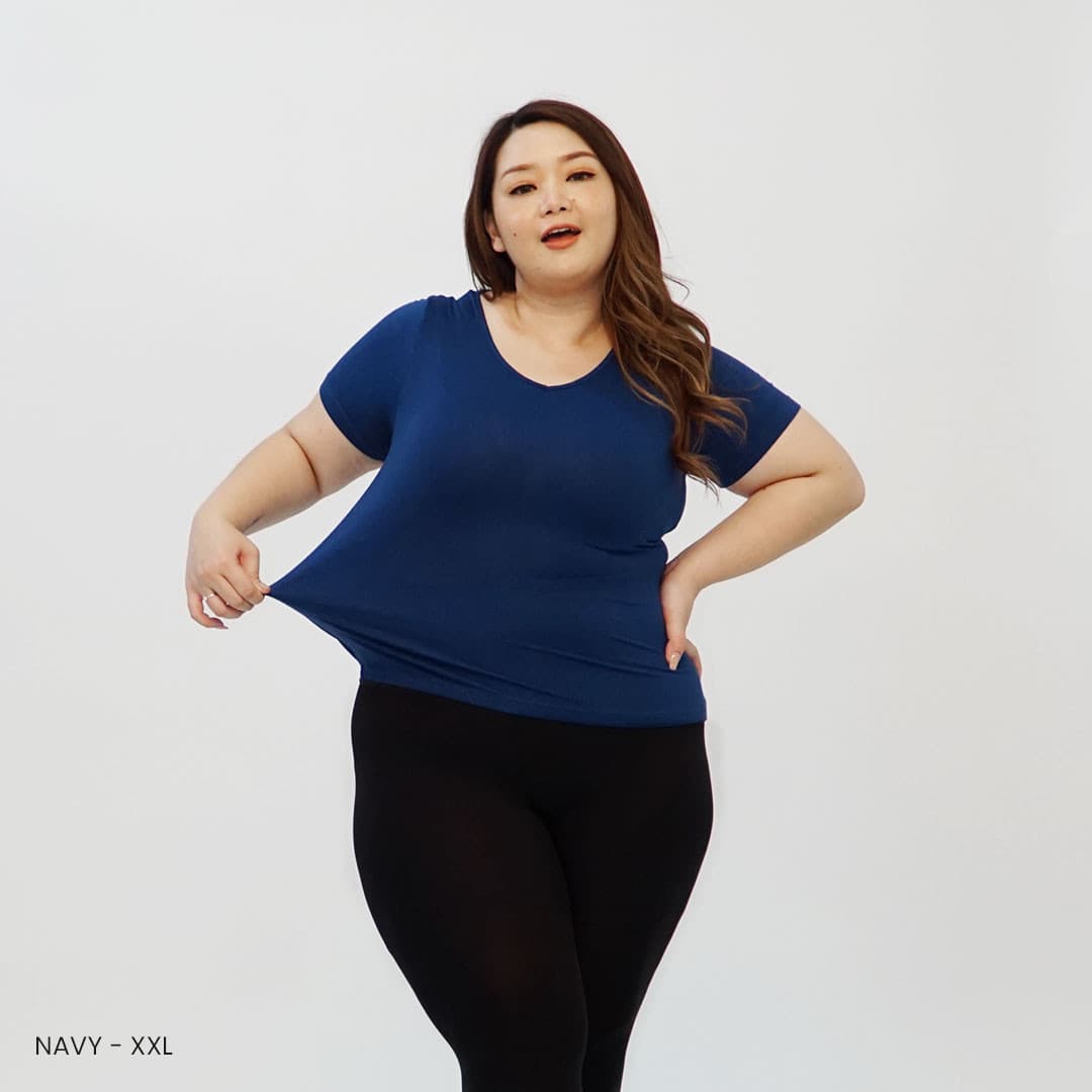 Kaos Lengan Pendek V-Neck (Size Xl-XXl)