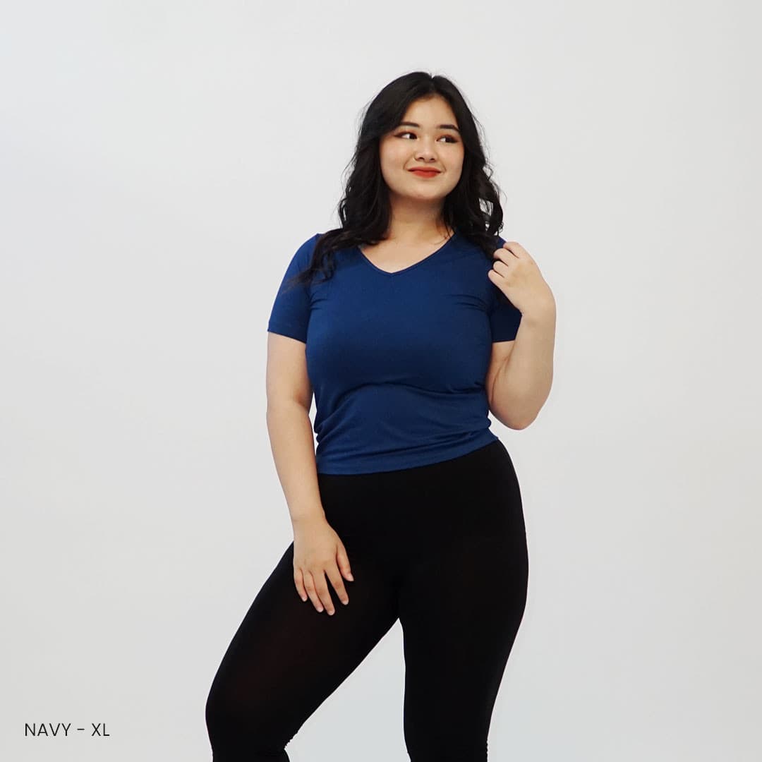 Kaos Lengan Pendek V-Neck (Size Xl-XXl)