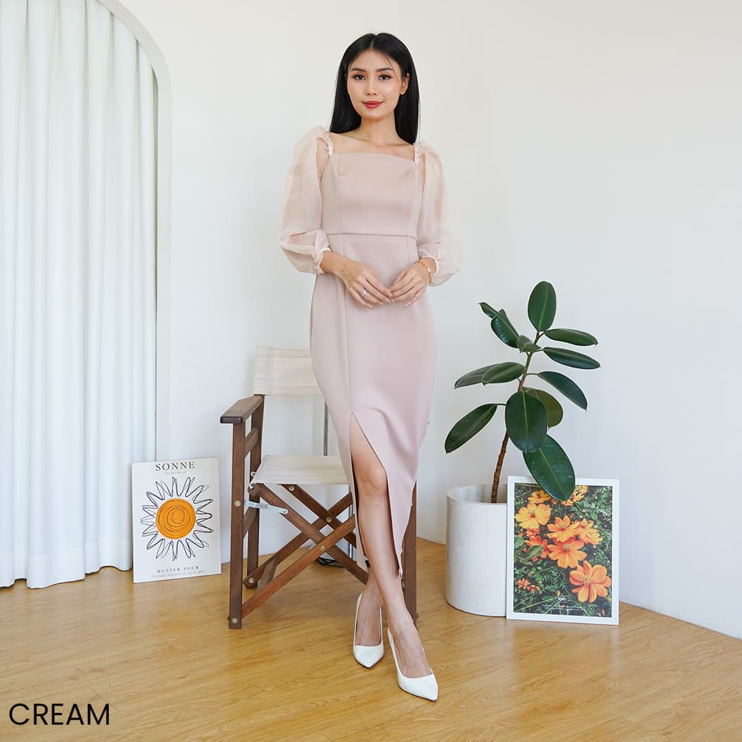 Gaun Panjang Organza Irish