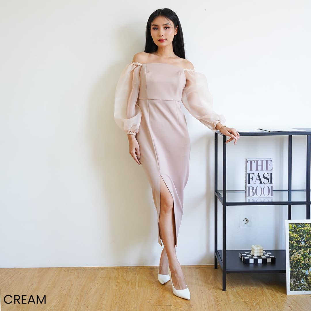 Gaun Panjang Organza Irish