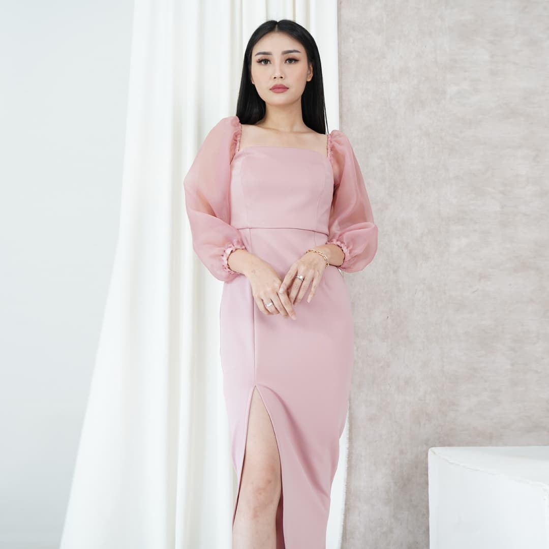 Gaun Panjang Organza Irish