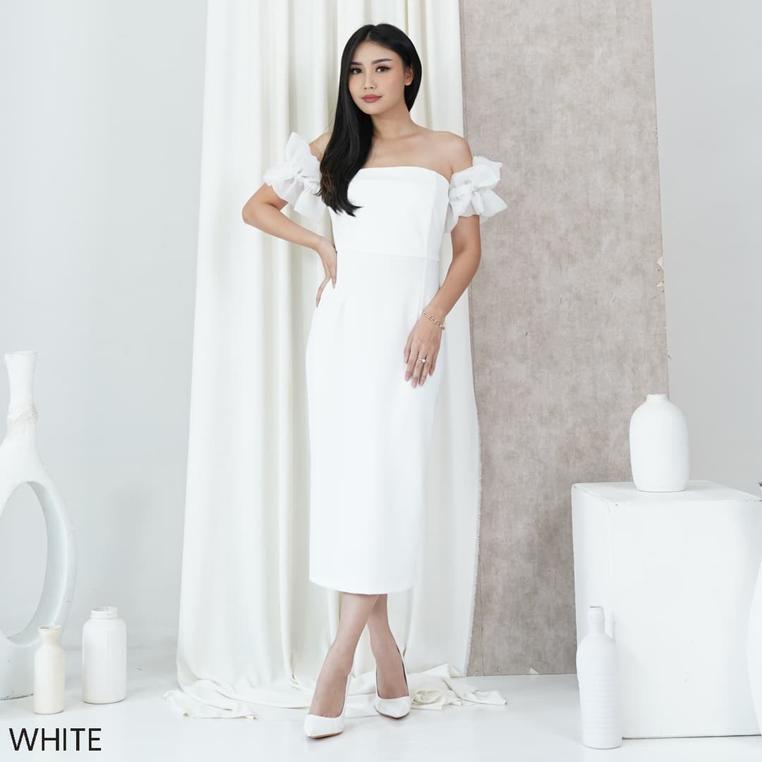 Midi Dress Ruffle Organza Ying