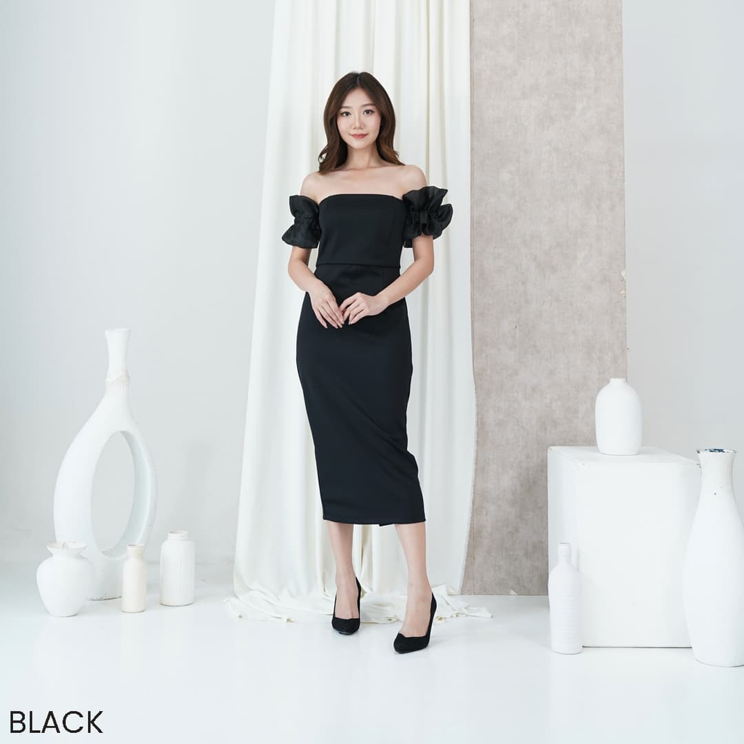Midi Dress Ruffle Organza Ying