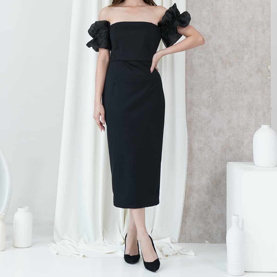 Midi Dress Ruffle Organza Ying