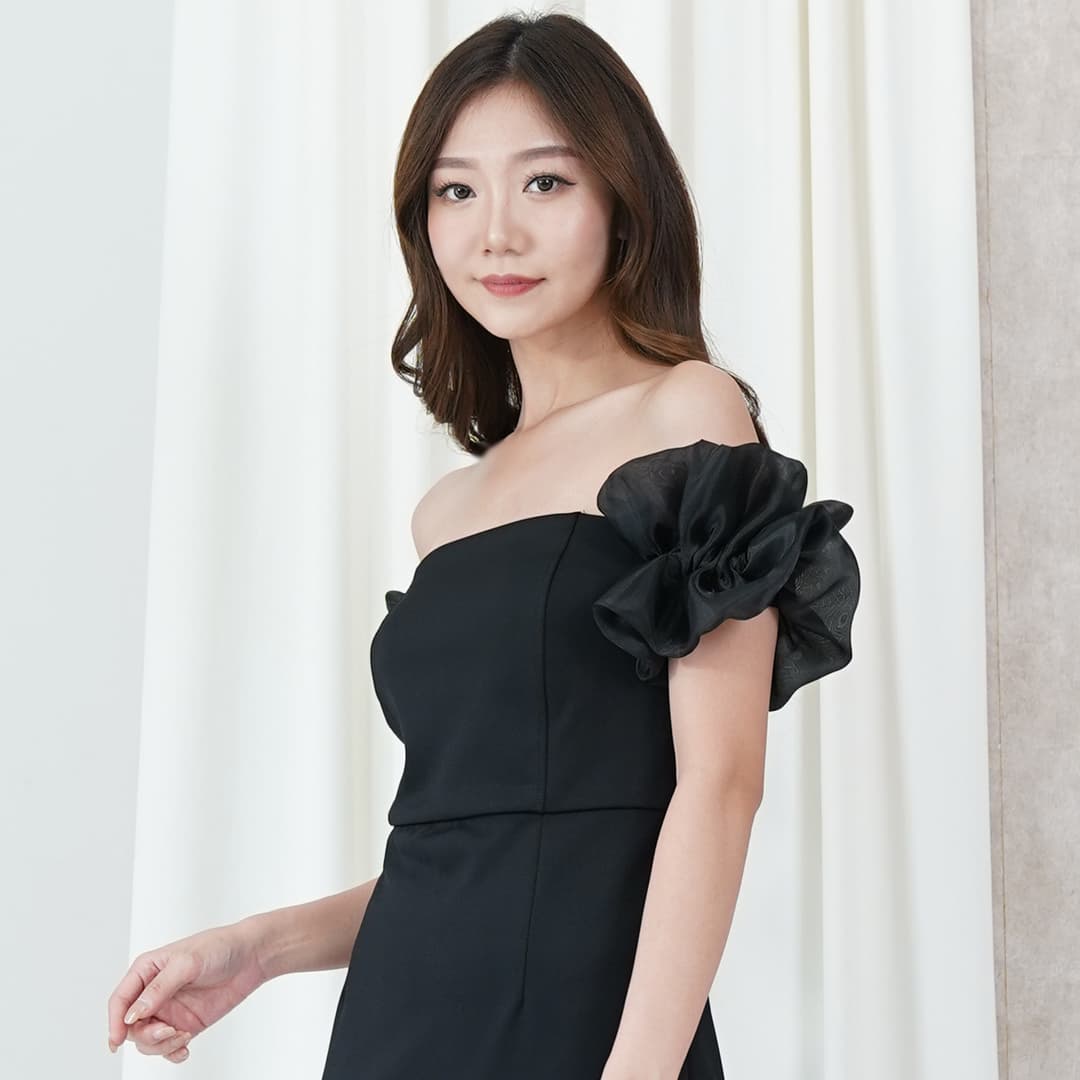 Midi Dress Ruffle Organza Ying