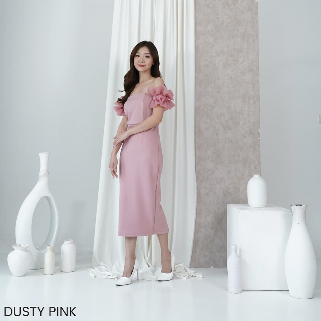 Midi Dress Ruffle Organza Ying
