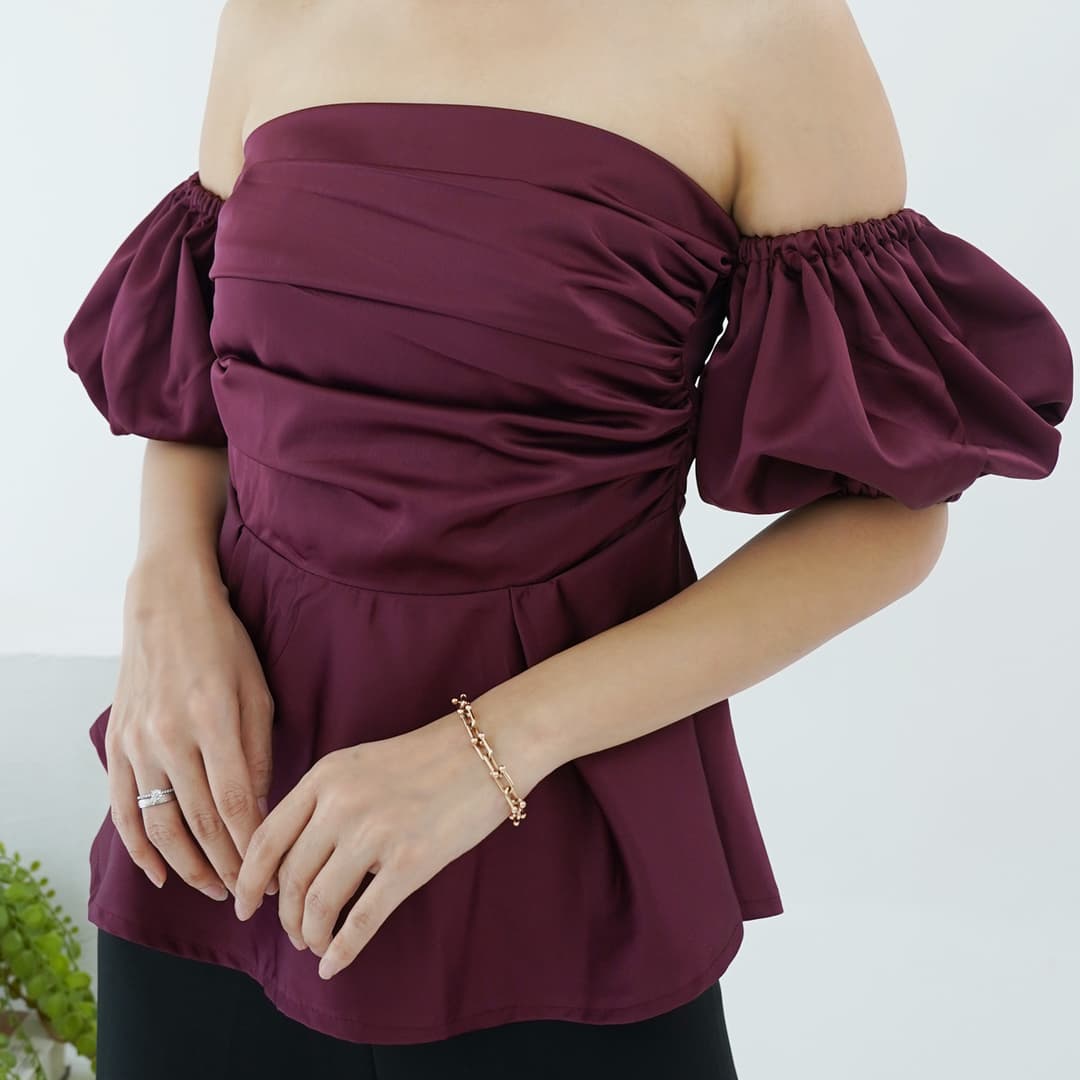 Satin Top Puff Sleeve Baby LA