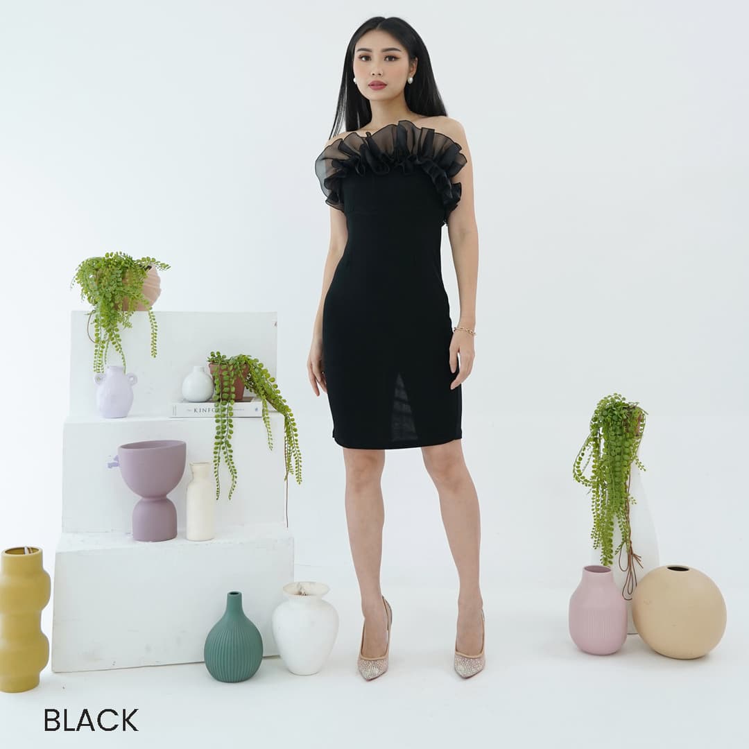 Ruffle Bodycone Dress Fini