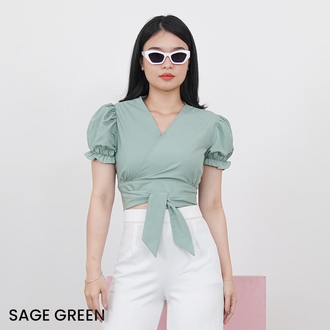 Puff Crop Top Overslag Kanaya