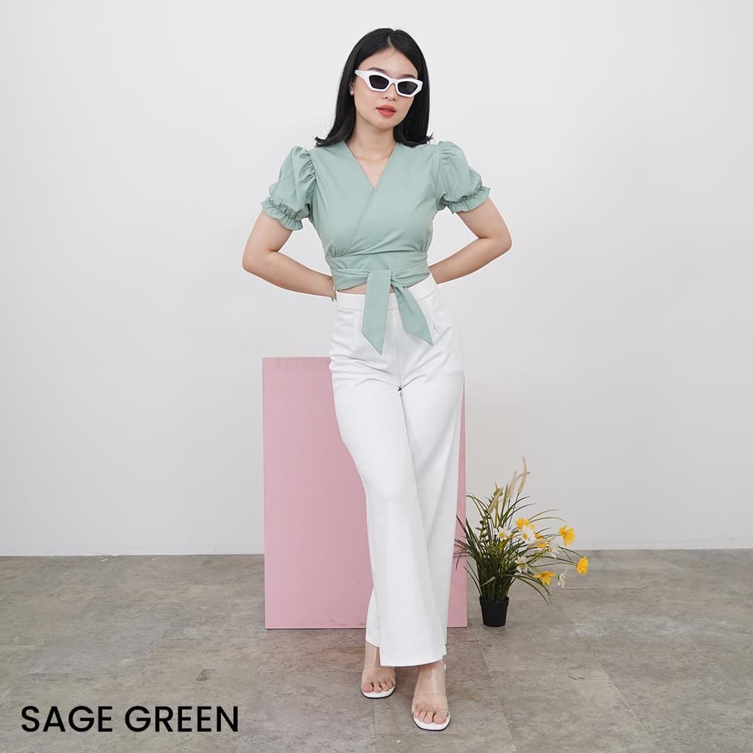 Puff Crop Top Overslag Kanaya