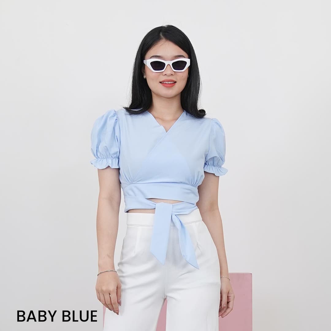 Puff Crop Top Overslag Kanaya