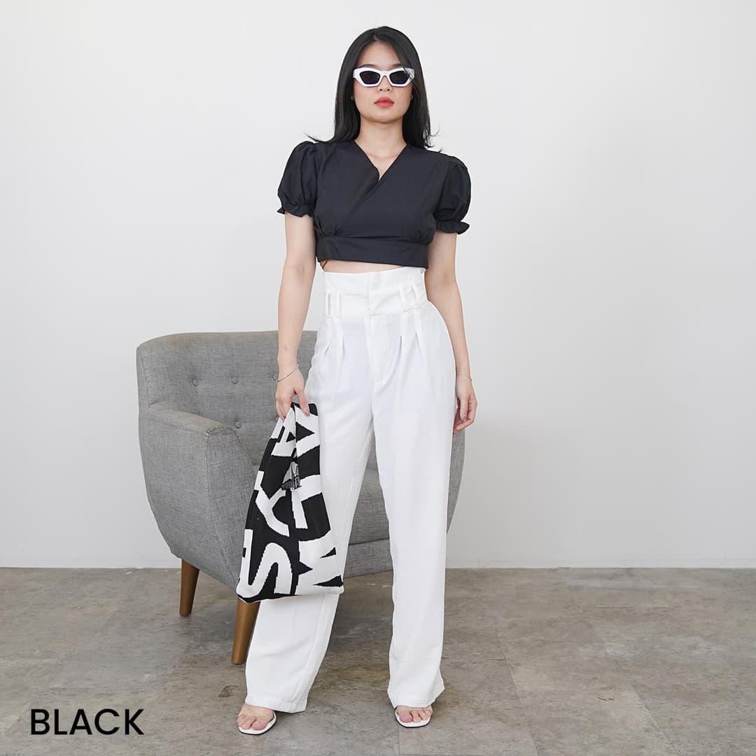 Puff Crop Top Overslag Kanaya