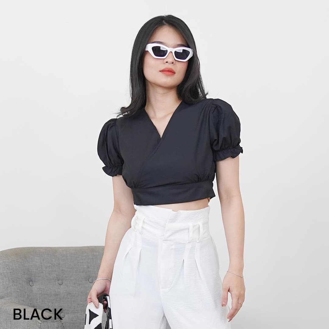 Puff Crop Top Overslag Kanaya
