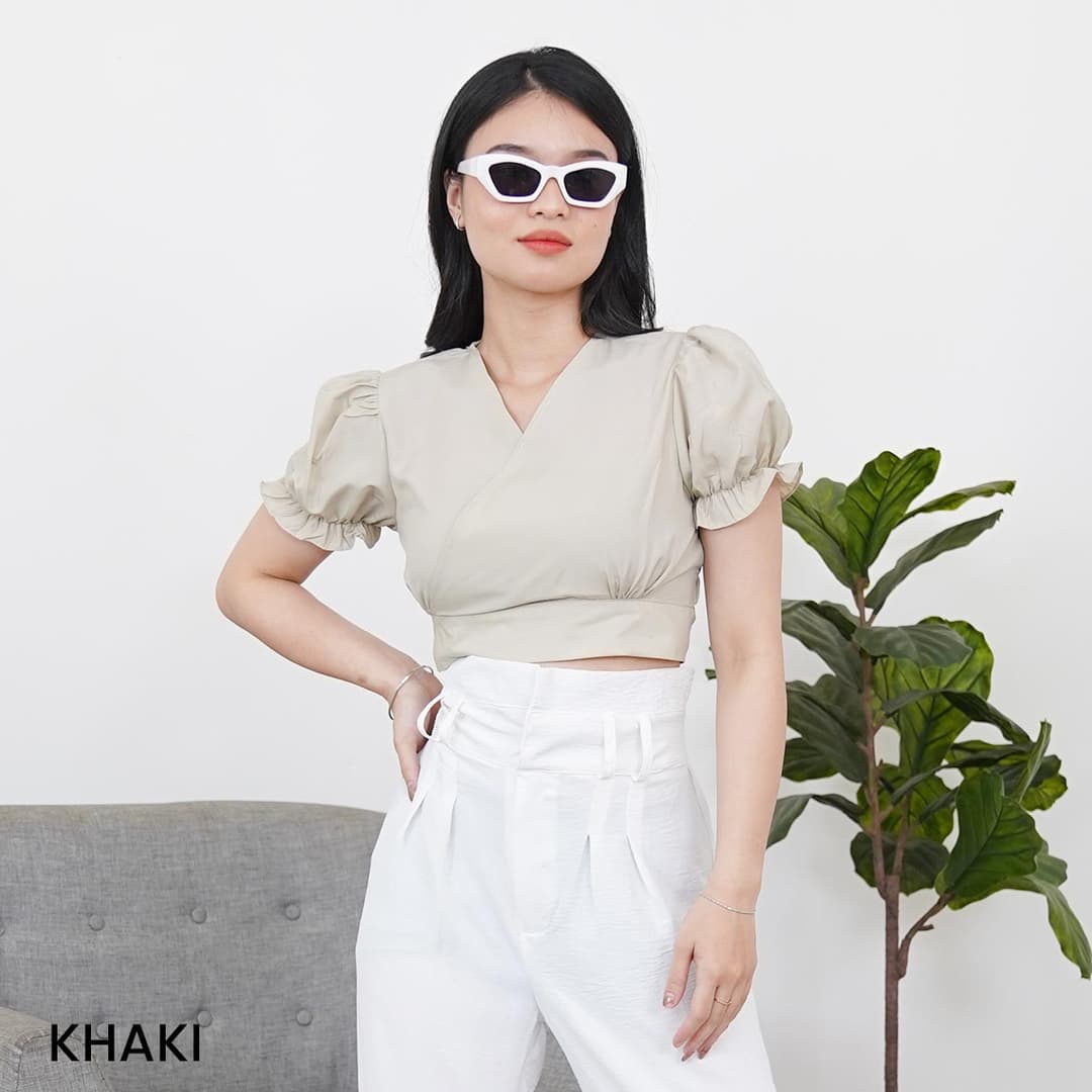Puff Crop Top Overslag Kanaya