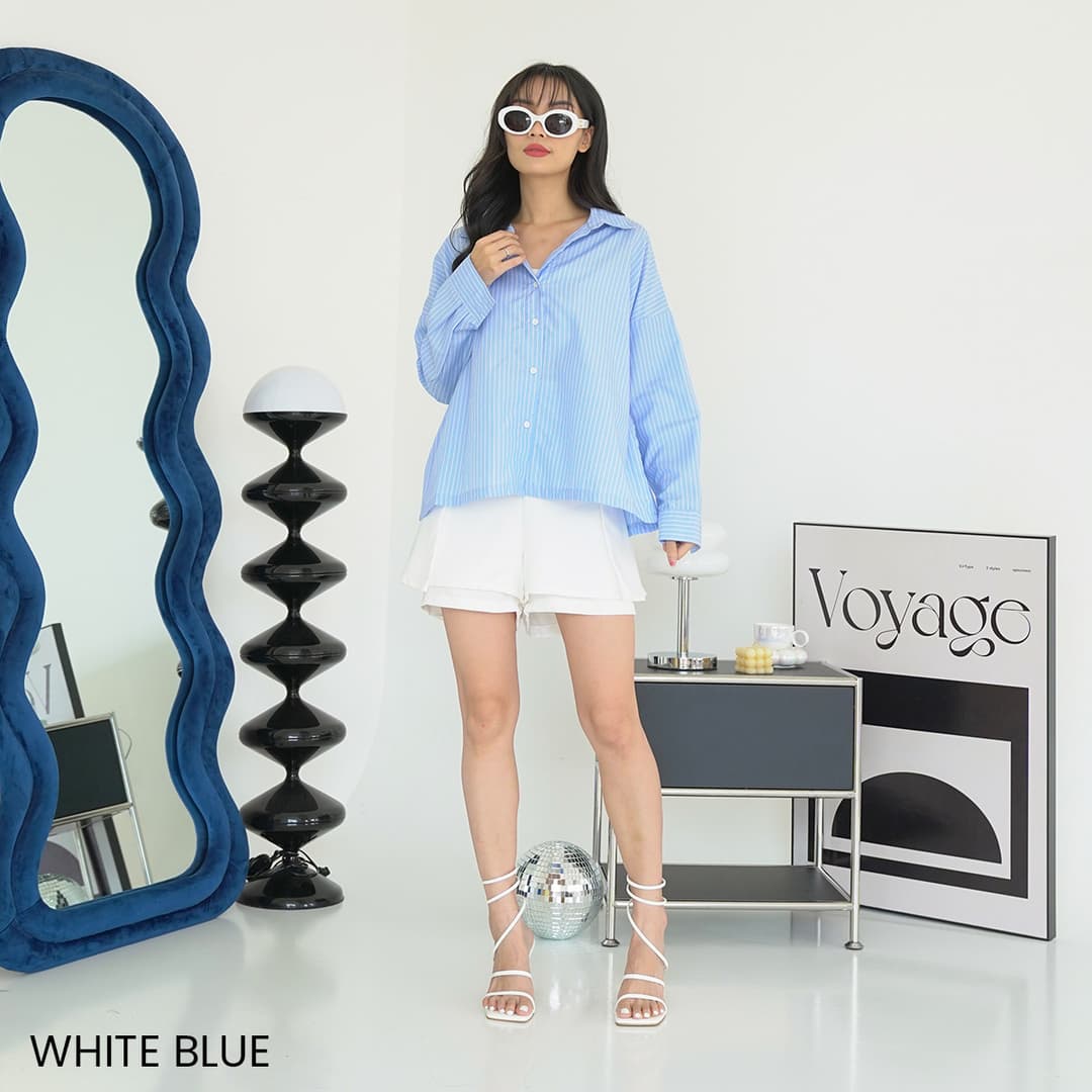 Kemeja Cotton Stripe Oversized Nixie