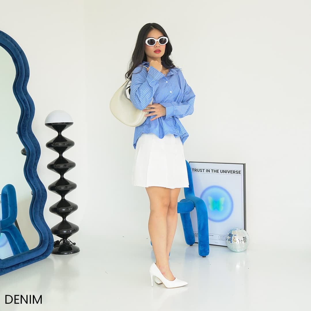 Kemeja Cotton Stripe Oversized Nixie