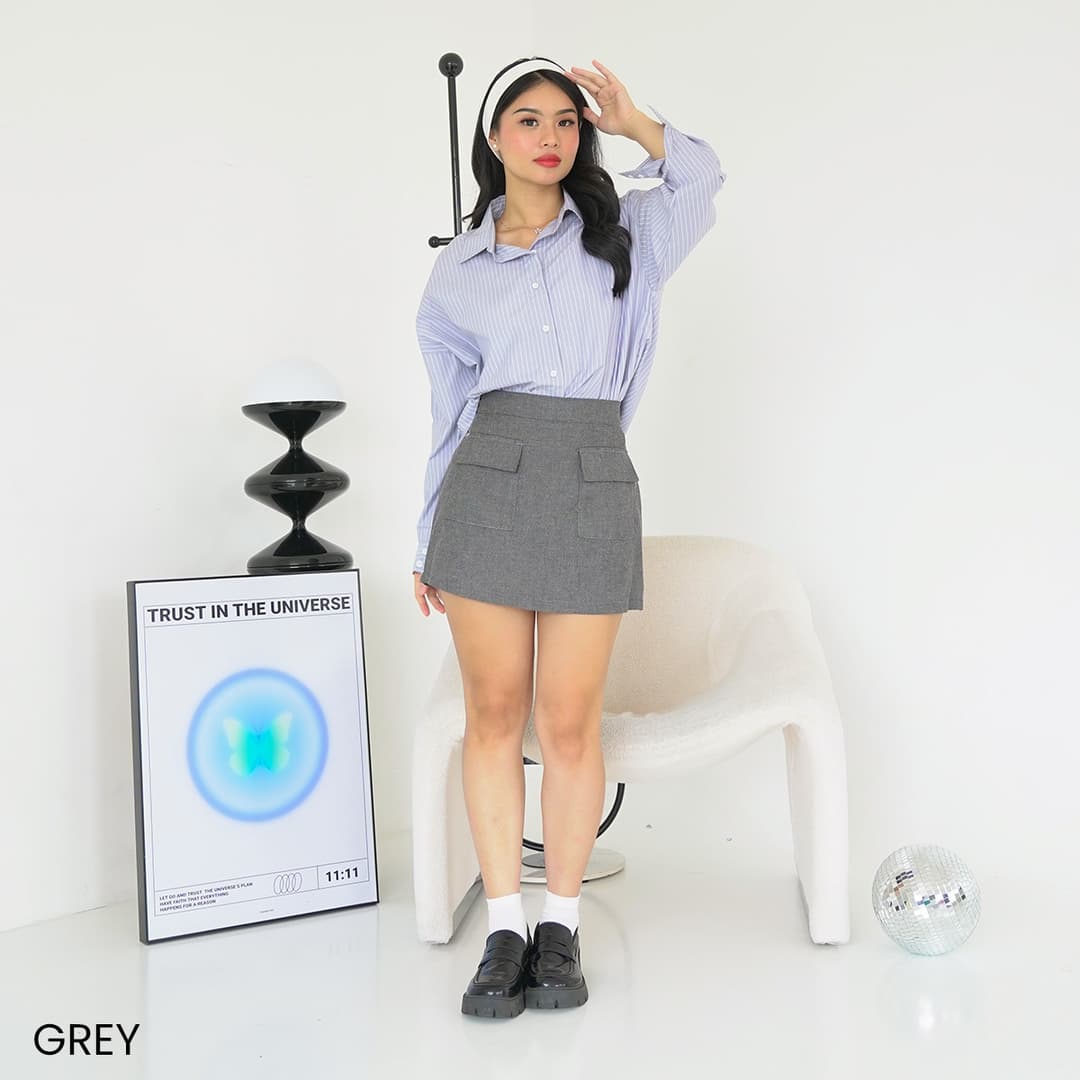 Kemeja Cotton Stripe Oversized Nixie