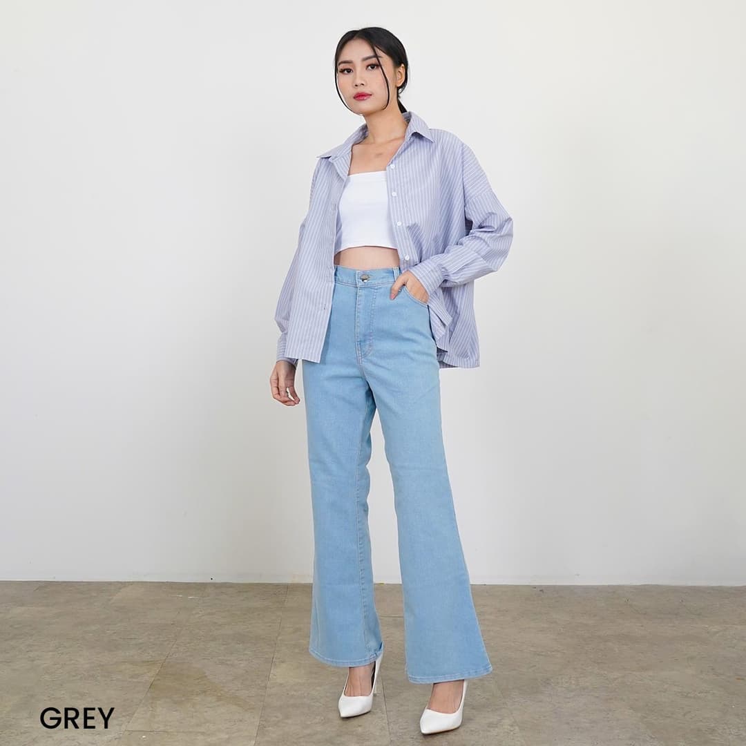 Kemeja Cotton Stripe Oversized Nixie