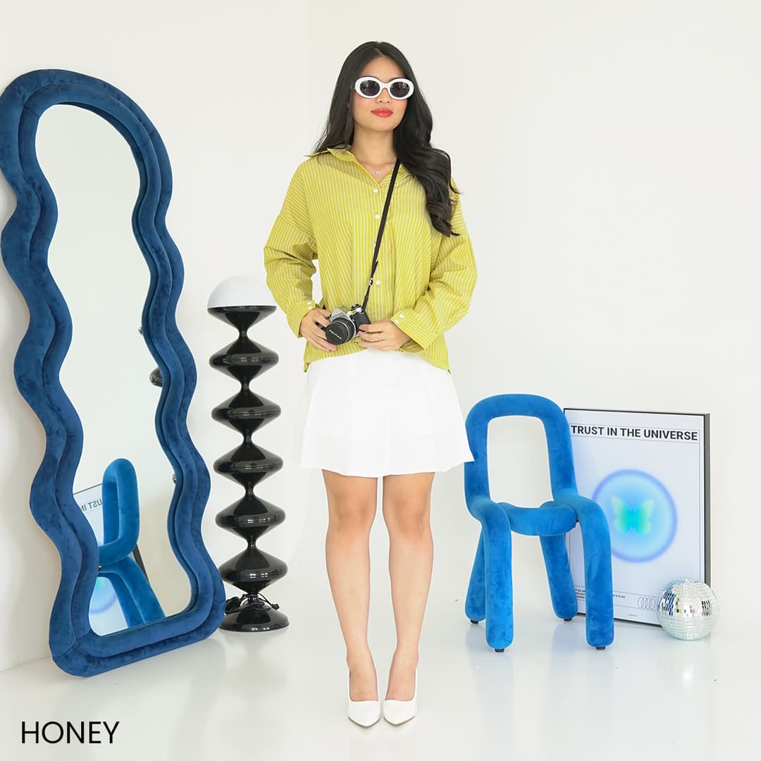 Kemeja Cotton Stripe Oversized Nixie