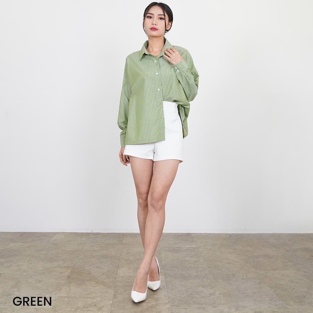 Kemeja Cotton Stripe Oversized Nixie