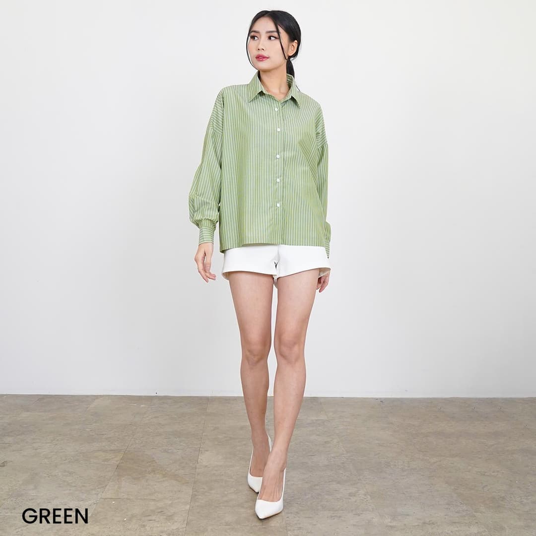 Kemeja Cotton Stripe Oversized Nixie