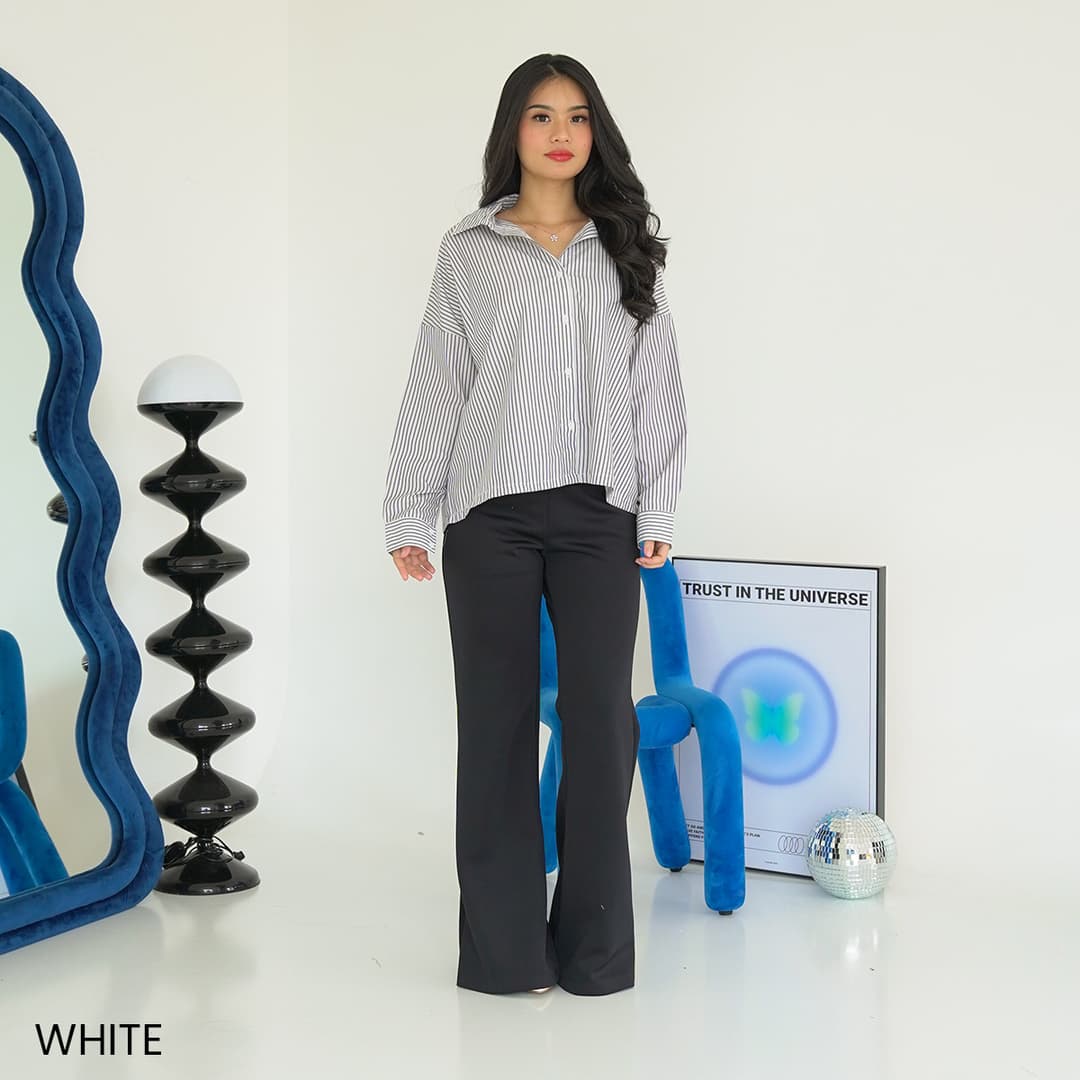 Kemeja Cotton Stripe Oversized Nixie