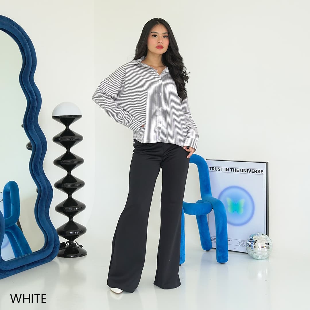 Kemeja Cotton Stripe Oversized Nixie