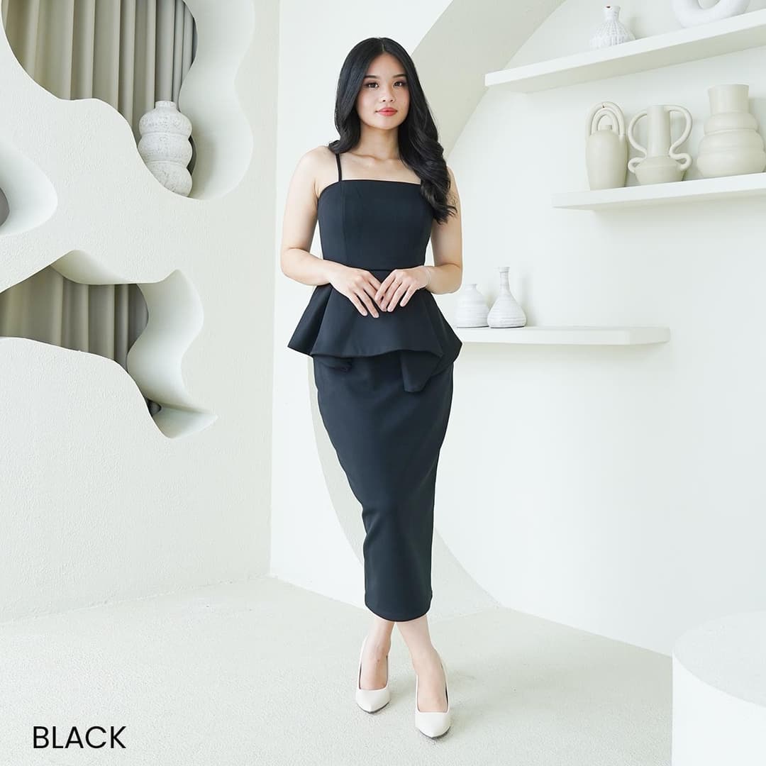 Midi Dress Peplum Momo