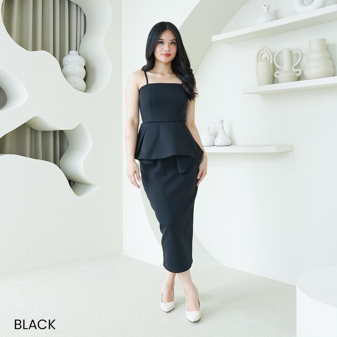 Midi Dress Peplum Momo