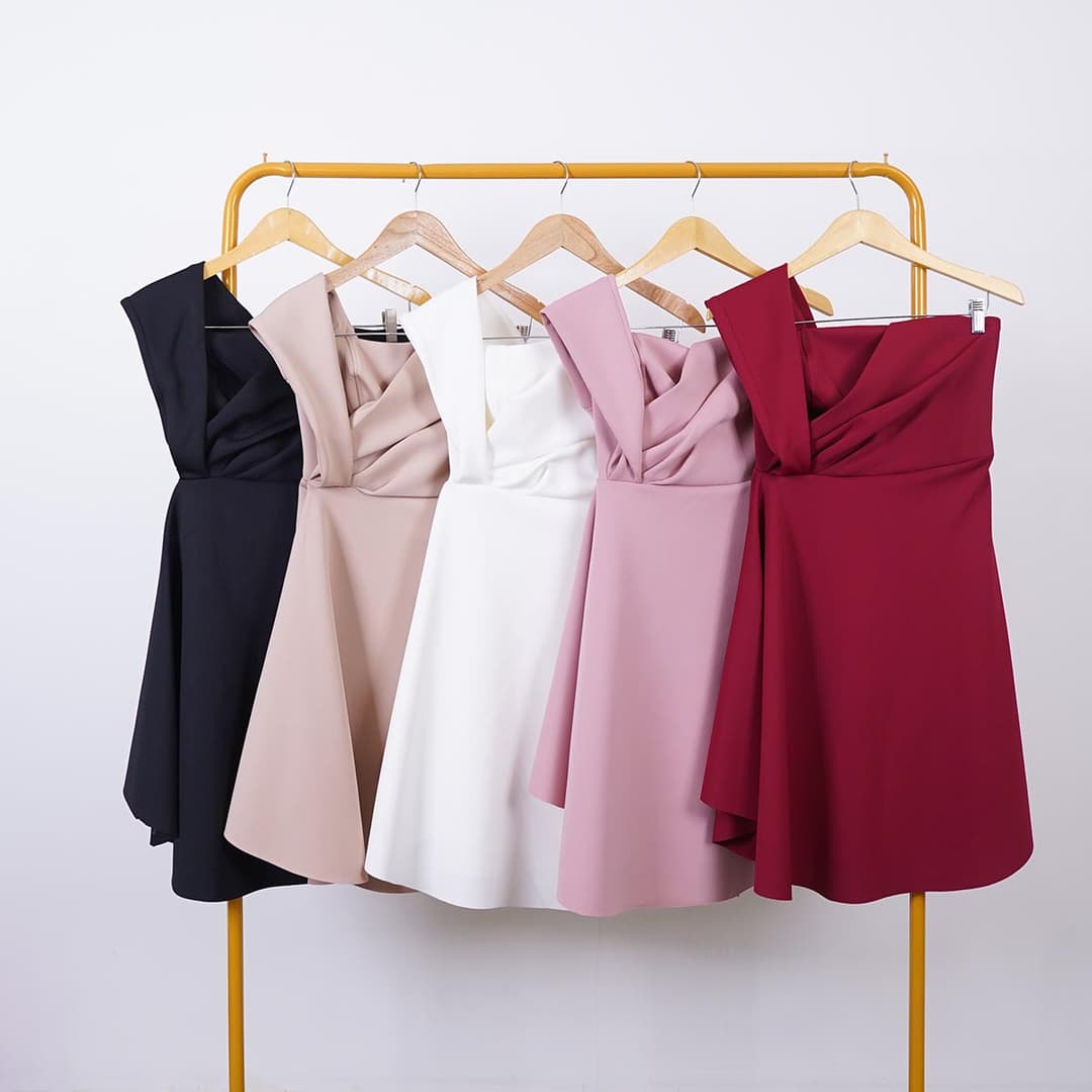 Midi Dress Asymmetric Blanko