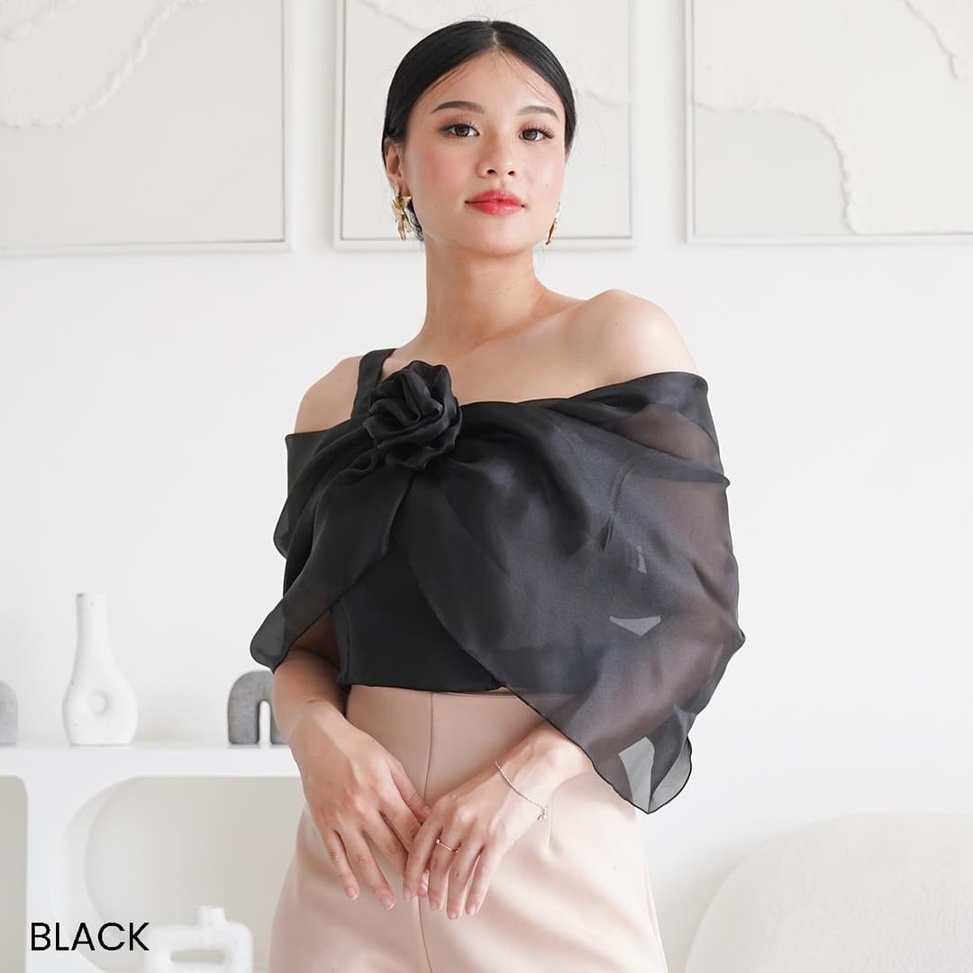 Atasan Organza Satin Fofo