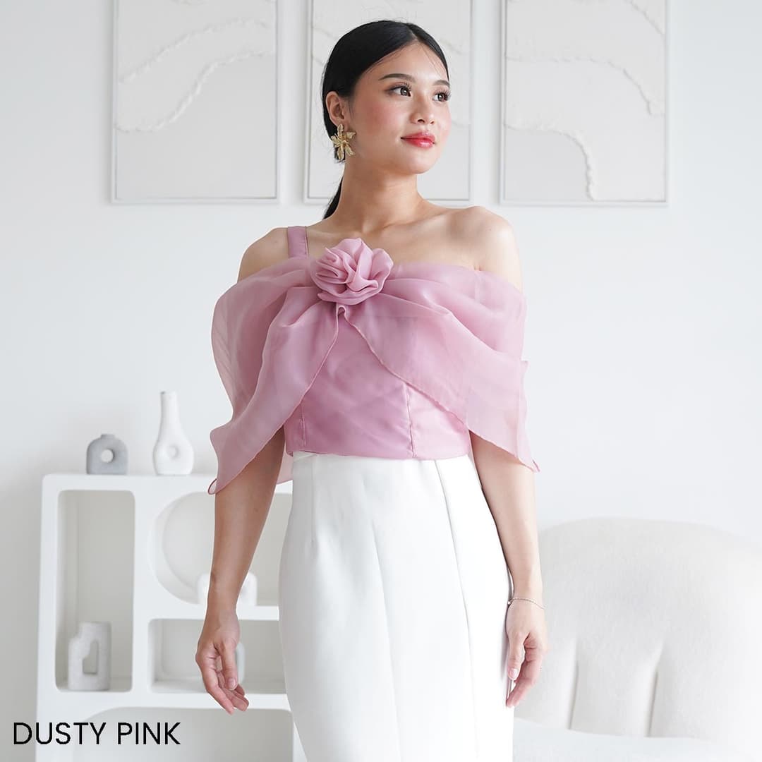 Atasan Organza Satin Fofo