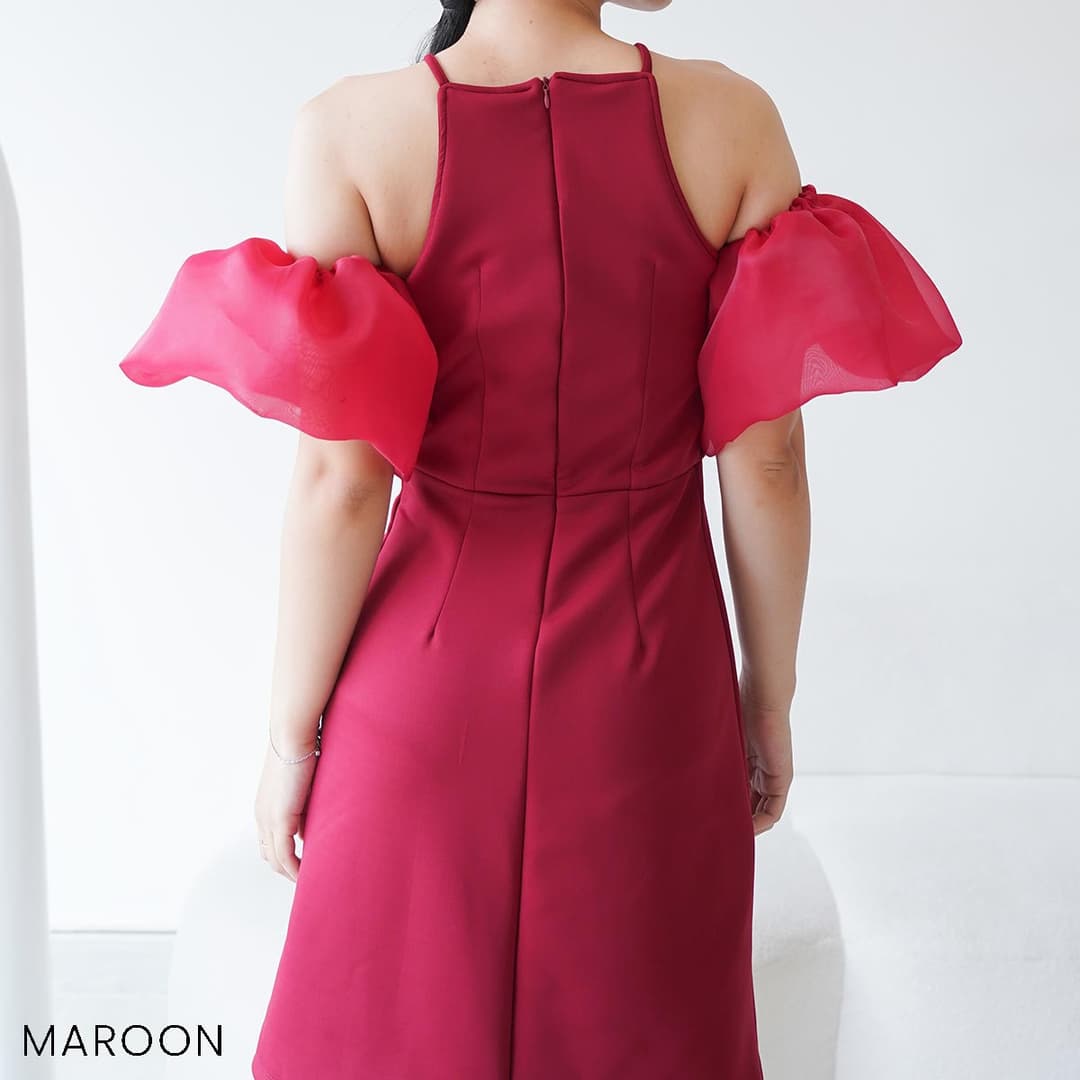 Dress Scuba Organza Emmeli