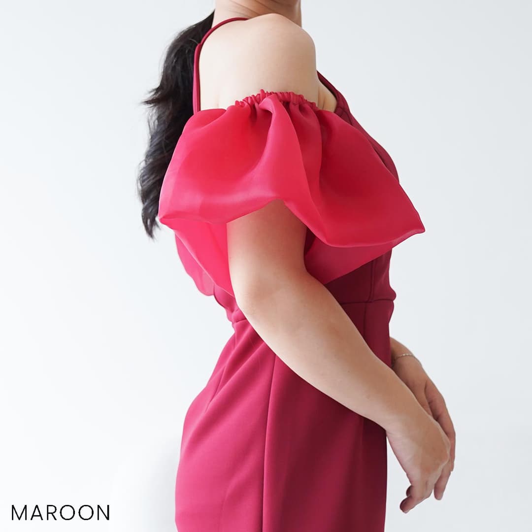 Dress Scuba Organza Emmeli