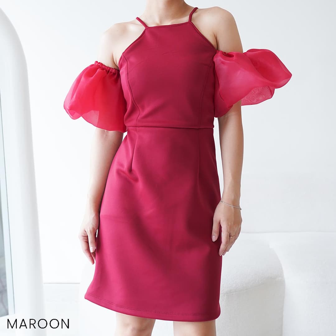 Dress Scuba Organza Emmeli