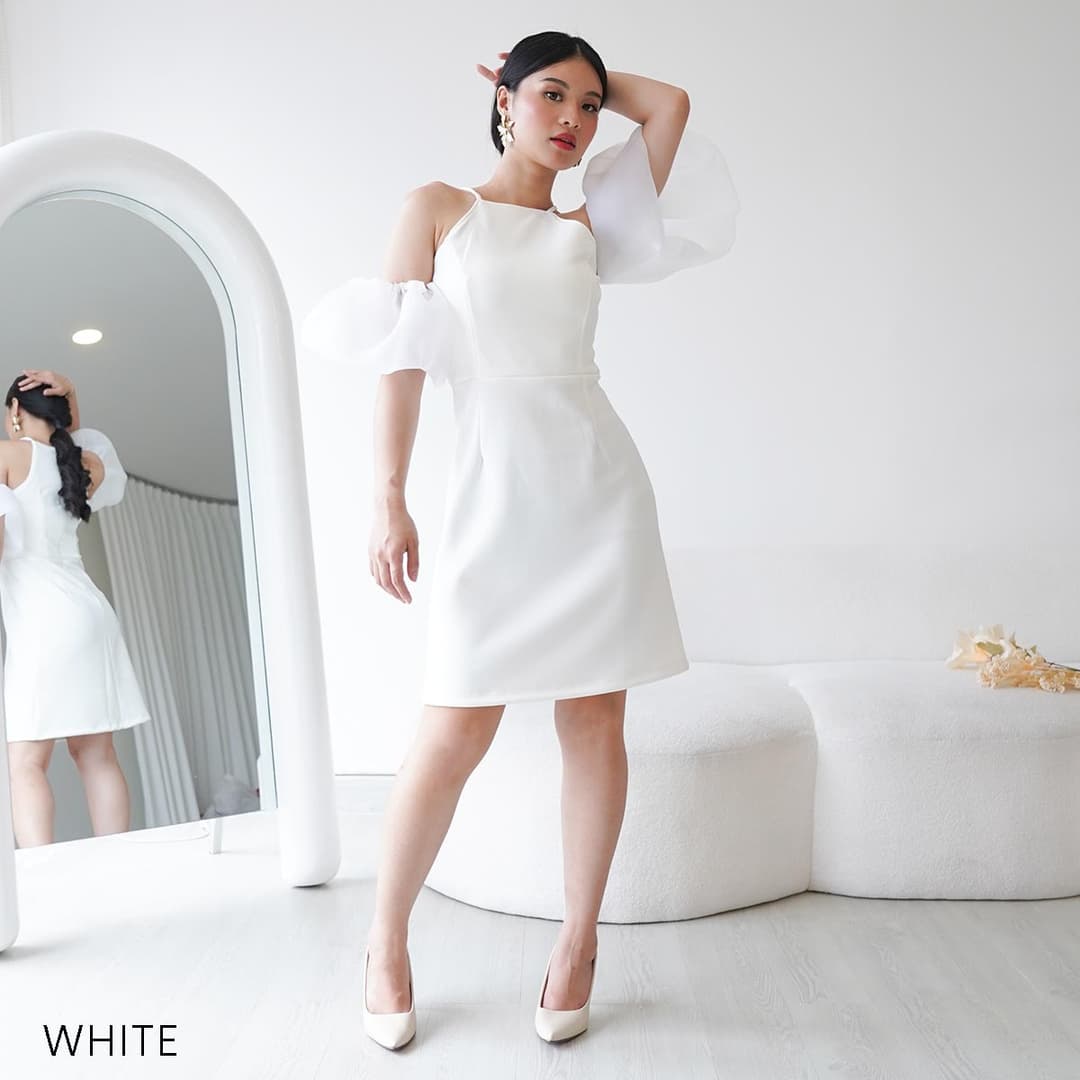 Dress Scuba Organza Emmeli