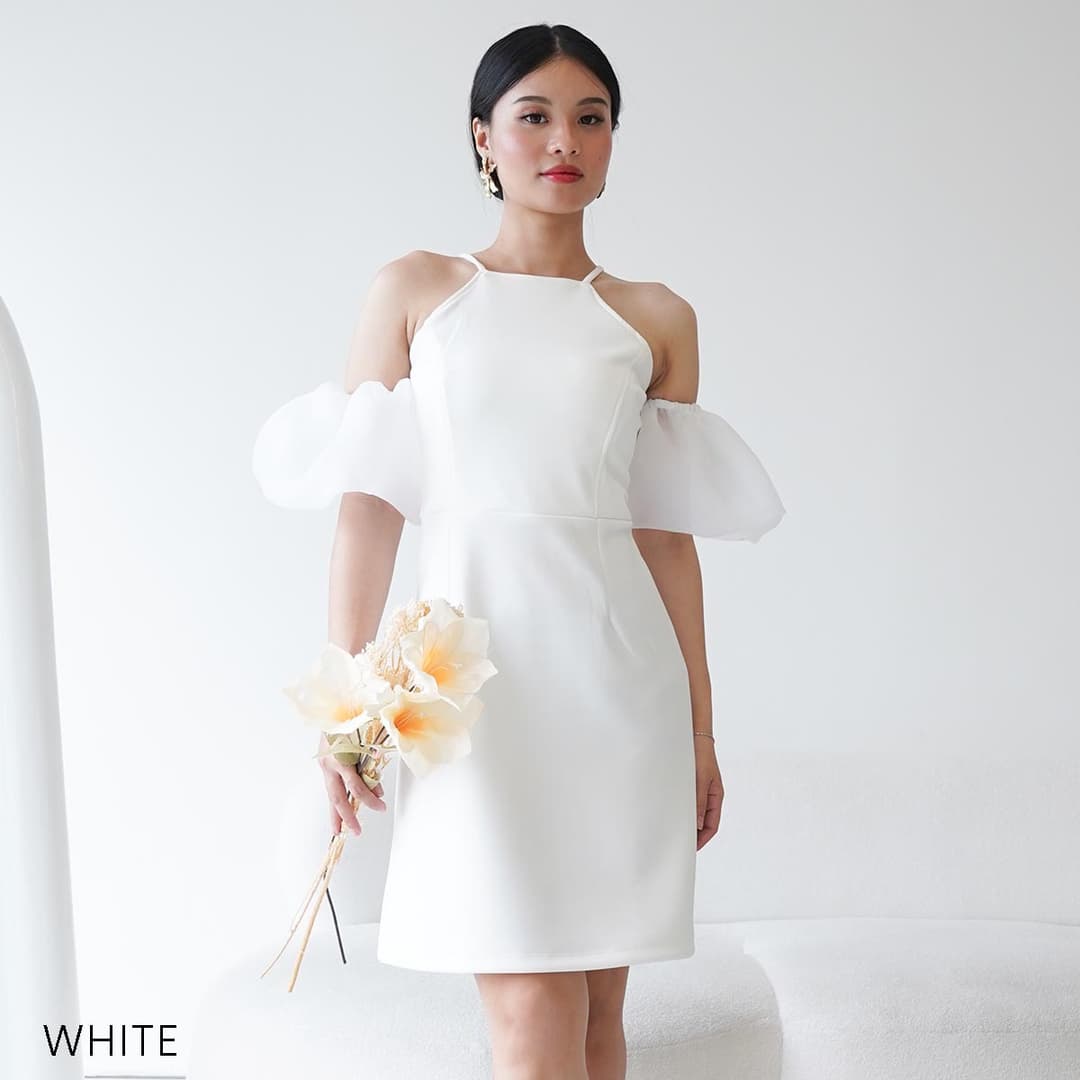 Dress Scuba Organza Emmeli