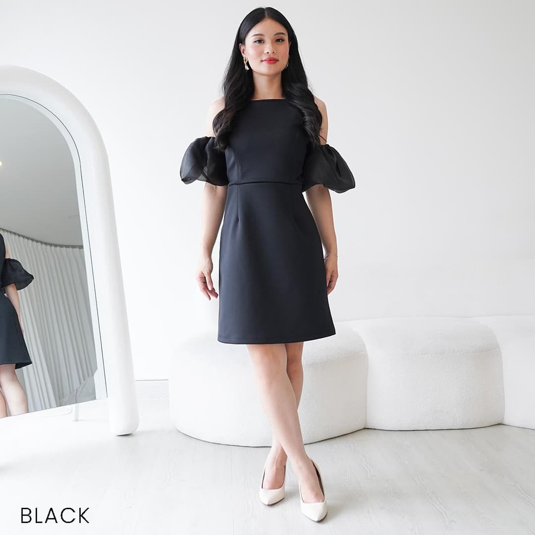 Dress Scuba Organza Emmeli