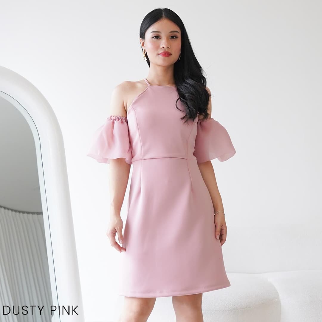 Dress Scuba Organza Emmeli