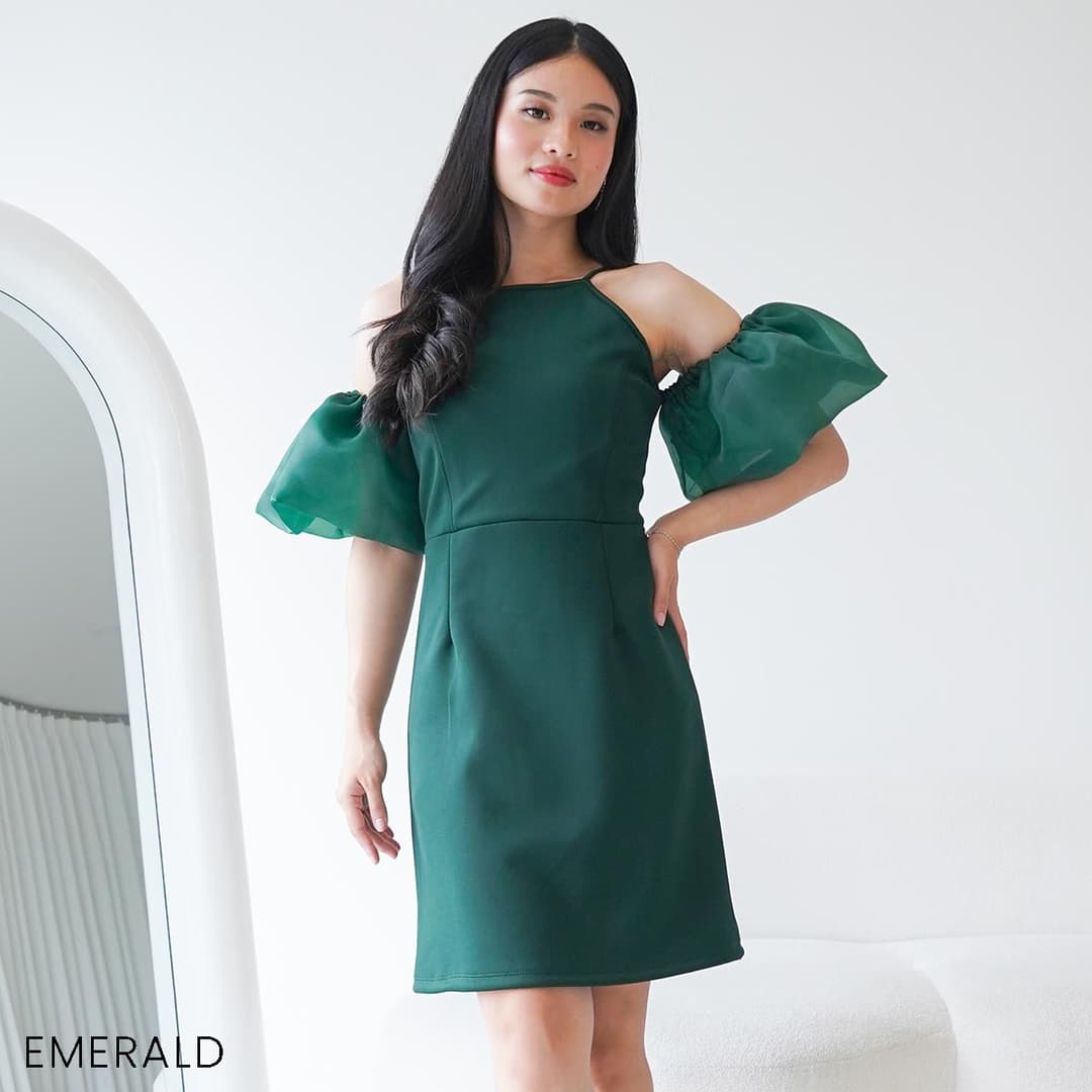 Dress Scuba Organza Emmeli